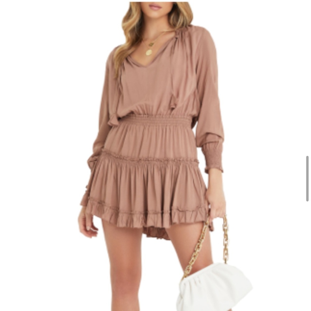 Vici Collection Long Sleeve Smocked Dress